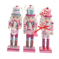 Magideal - 3 Marionetas De Cascanueces De Madera Coleccionables, Recuerdo De Fiesta, Decoración Navideña Tradicional Para Festivales, Dormitorio, Decoración Del