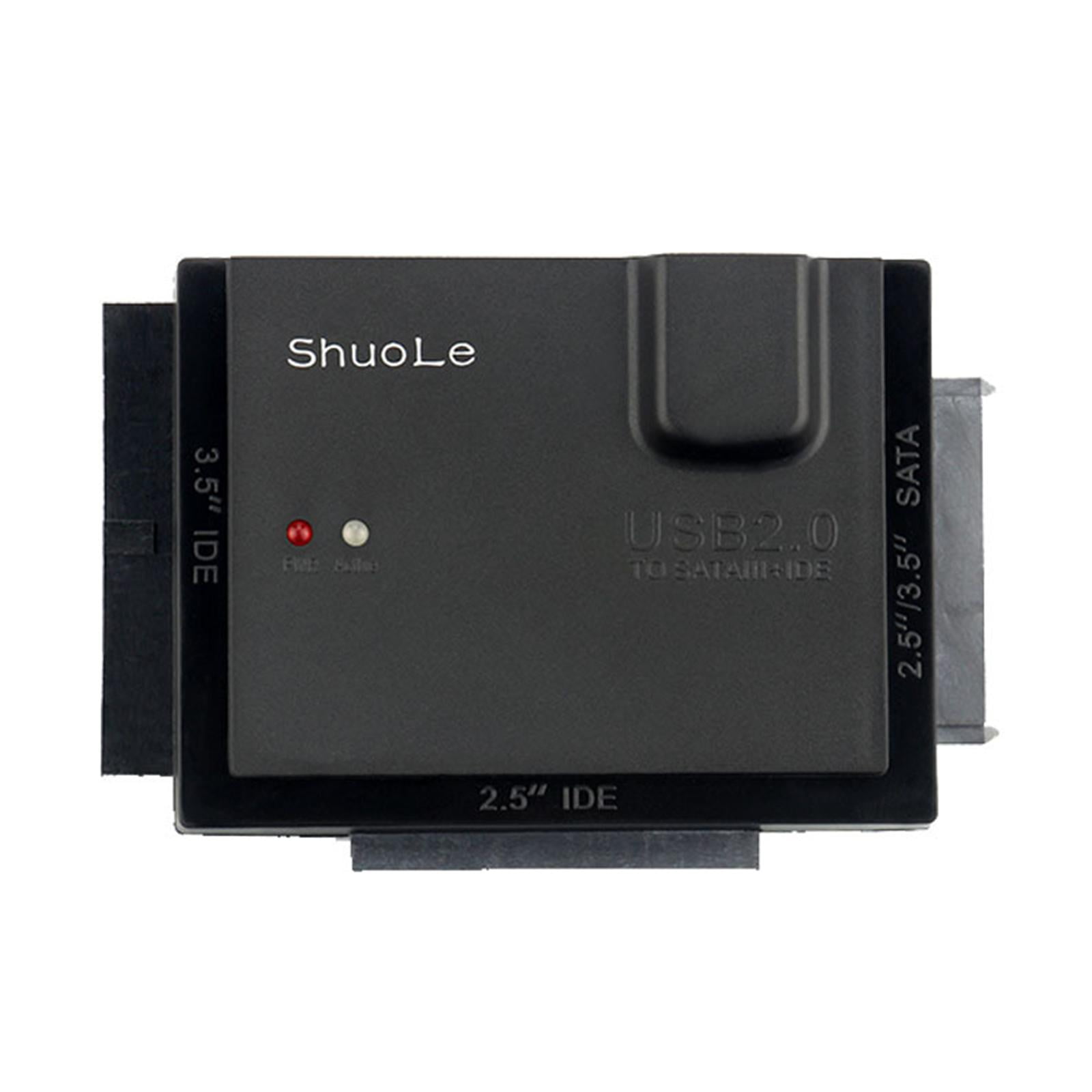 Magideal - Convertidor De Adaptador Usb2.0 Compatible Con 5 Tb, Con Fuente De Alimentación De 12 V/2 A, Adaptador De Unidades, Para Discos De 2,5 3,5