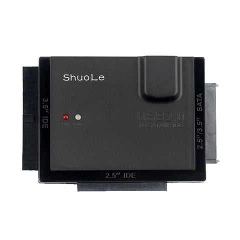 Magideal - Convertidor De Adaptador Usb2.0 Compatible Con 5 Tb, Con Fuente De Alimentación De 12 V/2 A, Adaptador De Unidades, Para Discos De 2,5 3,5