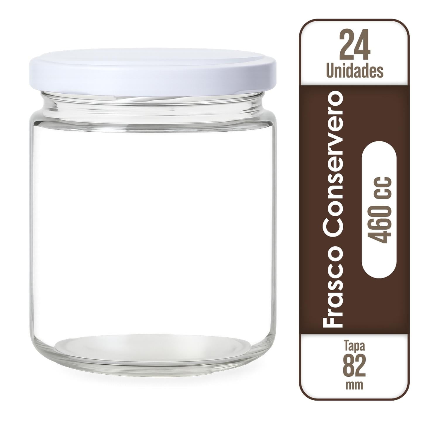 Genérico - Frasco Conservero 460 Cc Con Tapa Metálica Pack 24 Unidades Blanco