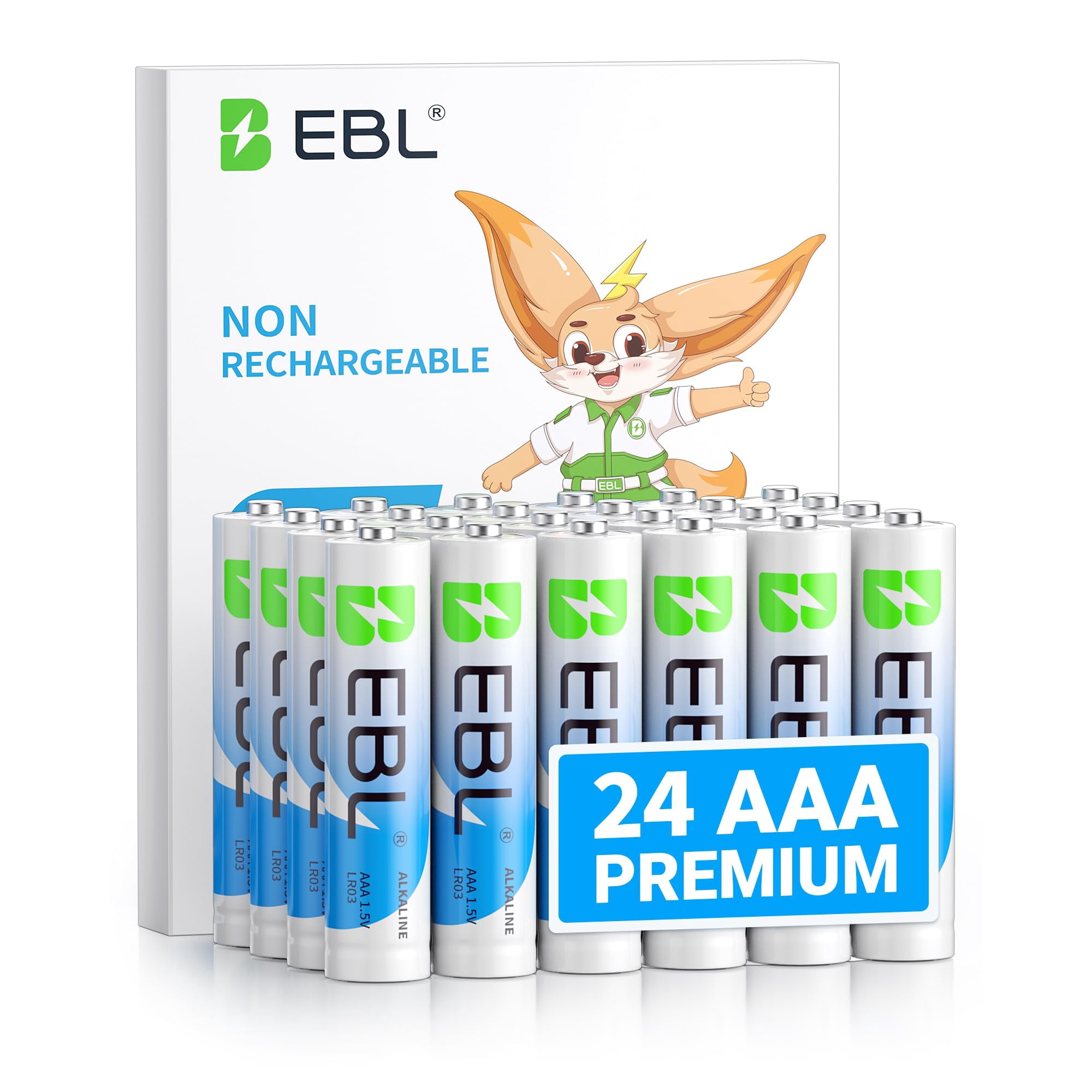 Pilas Ebl Aaa Paquete De 24 Unidades 1.5v Alcalinas No Recargables