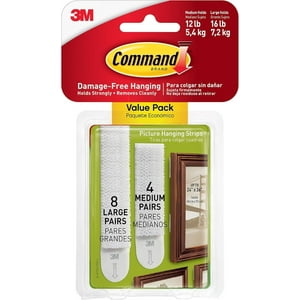 Multipack Tiras Colgar Cuadros De 5.4Kg Y 7.2Kg Command 3M Blanco 17X9X4