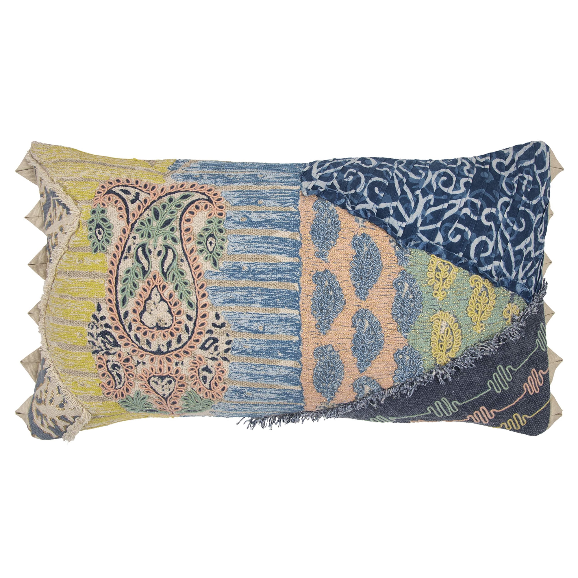Almohada Rizzy Home Con Relleno De Plumón, 14 Cm X 26 Cm, Con Funda De Algodón