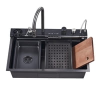 Mundo Online - Lavaplatos Cascada Empotrado 76X47X21 Acero Inoxidable