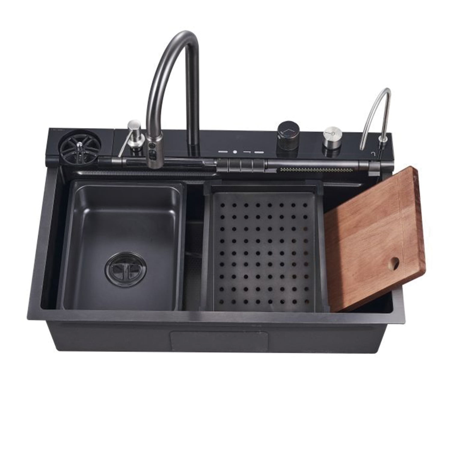 Mundo Online - Lavaplatos Cascada Empotrado 76x47x21 Acero Inoxidable