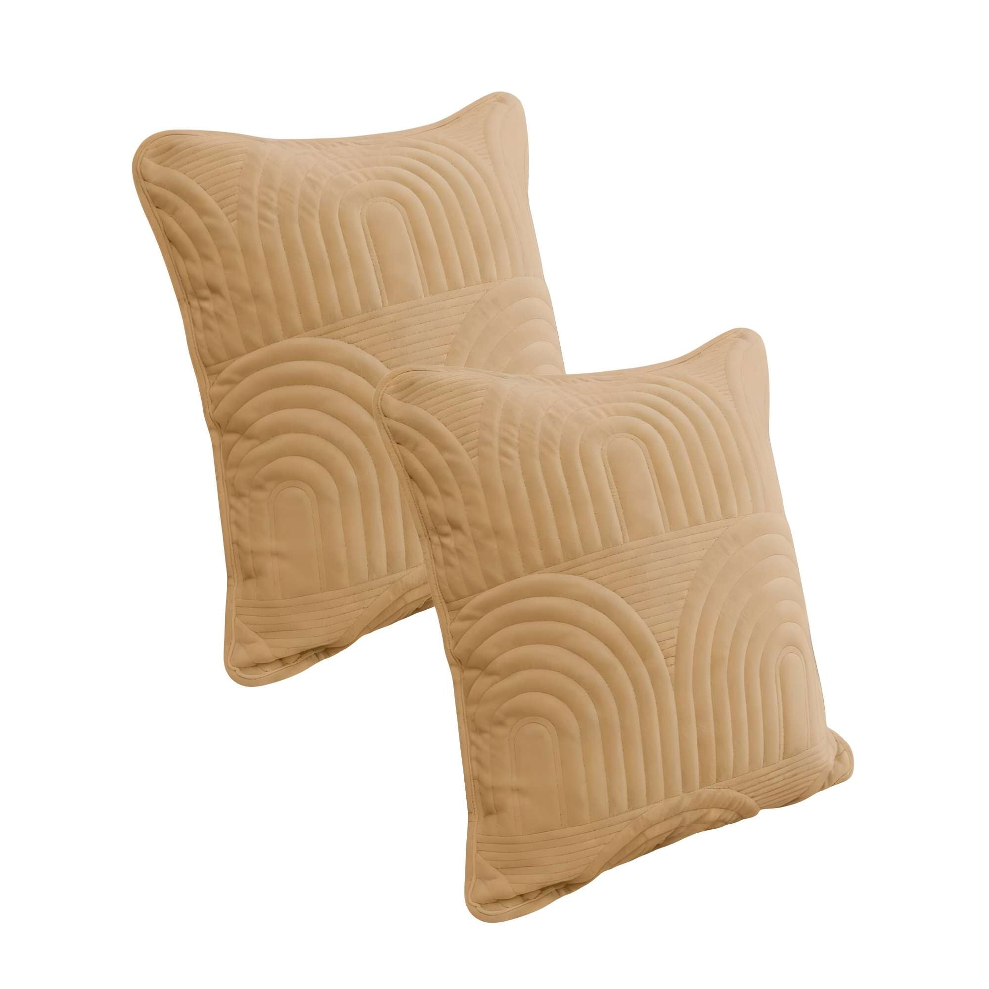 Genérico - Pack De 2 Fundas De Cojin Serie Arco 45x45 Cm Café