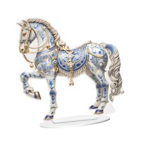 Bothyi - Señal Acrílica En Forma De Caballo 2D Con Estatua Del Soporte Para La Chimenea De Vacaciones De Gabinete Azul