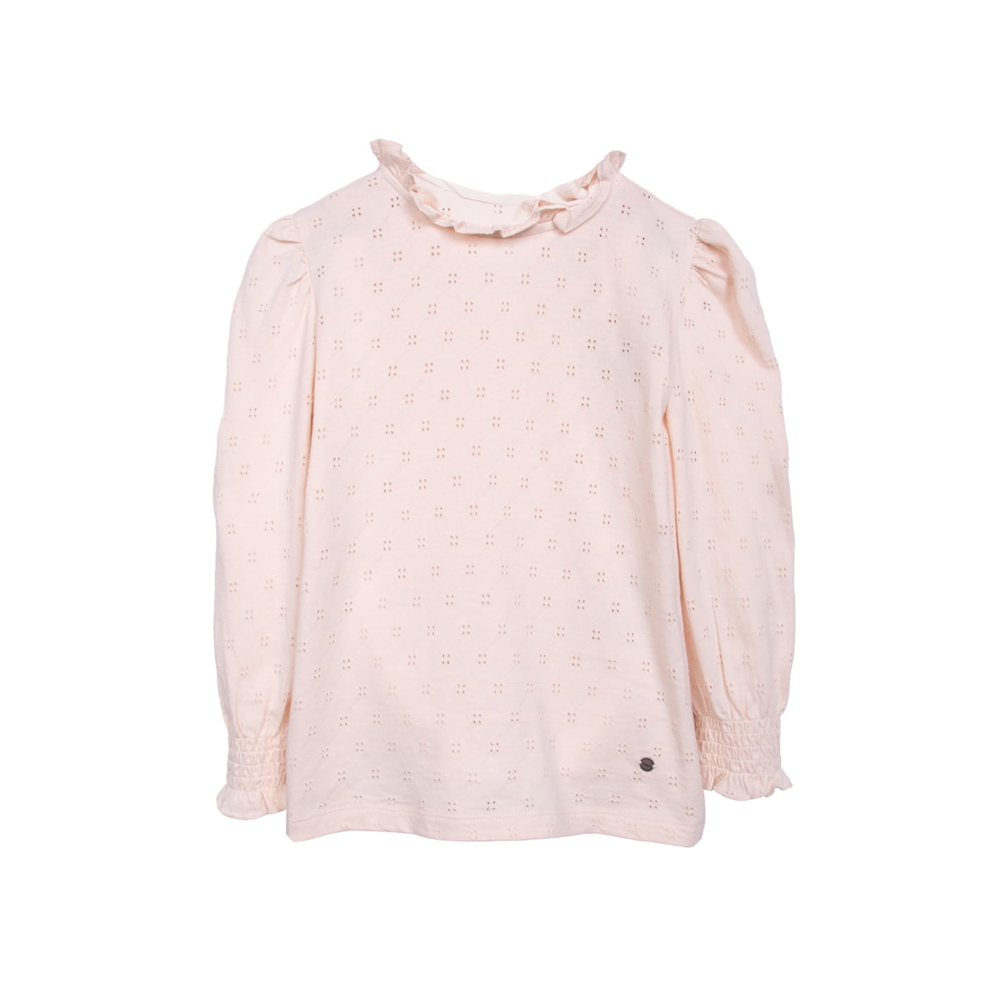 Pillin - Polera Niña Manga Larga Texturada Con Cuello Alto Arena