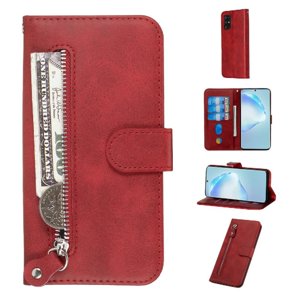 Gangxun - Funda Con Cremallera Para Samsung Galaxy S20, Carcasa Cartera De Cuero Pu Con Soporte Y Tarjetero