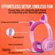 thumbnail image 3 of Auriculares HyperGear Kombat Kitty Rosa con Micrófono Cableado, 3 of 7