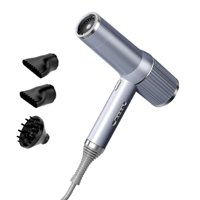 Ioensy - Secador De Pelo De Alta Velocidad Para Cabello Fino, Grueso, Ondulado Natural, Encrespado, Para Uso Doméstico En Hoteles, Gris, 3 Boquillas