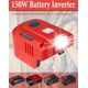 thumbnail image 3 of Inversor de Batería de 150 W para EIN-HELP 18 V Batería de Ion de Litio, DC 18 V a AC 220 V - Convertidor de Voltaje de 230 V con 2 USB y Luz de Trabajo LED de 200 LM Onda Sinusoidal para Ein*HELP..., 3 of 7
