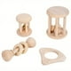 thumbnail image 1 of 4 Pieces Wooden Baby Rattle Toys, Montessori Teething Ring Log Geometric Grab Toy Set, Natural Wood Rattle Set For Infants And Toddlers, 1 of 4