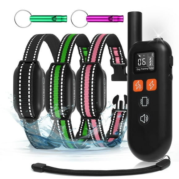 Collares Dog Shock PETURE, paquete de 3 con mando a distancia, 1000 m, resistente al agua