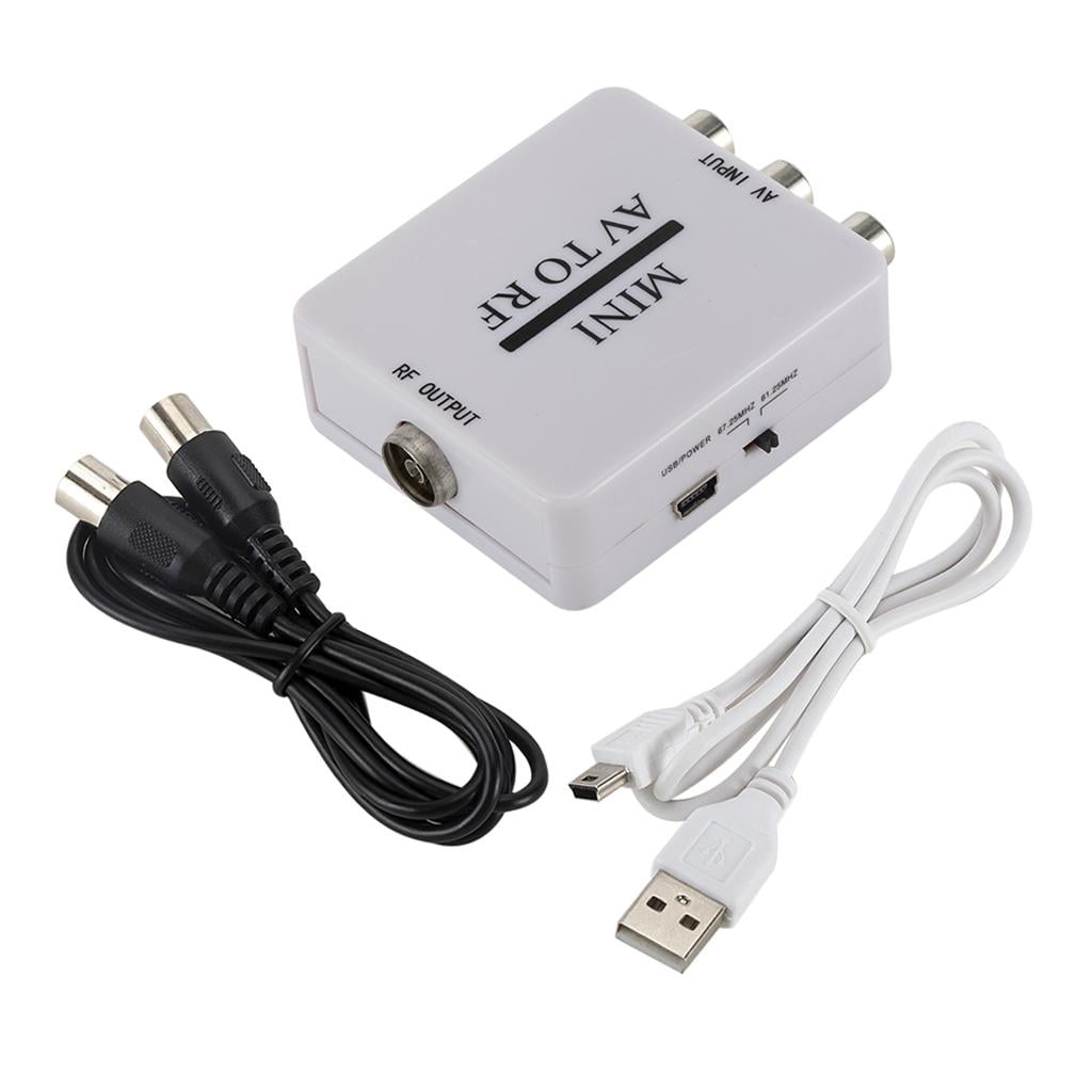 Adaptador Mini Rca Cvsb AV A RF 67.25Mhz 61.25Mhz Video Audio TV