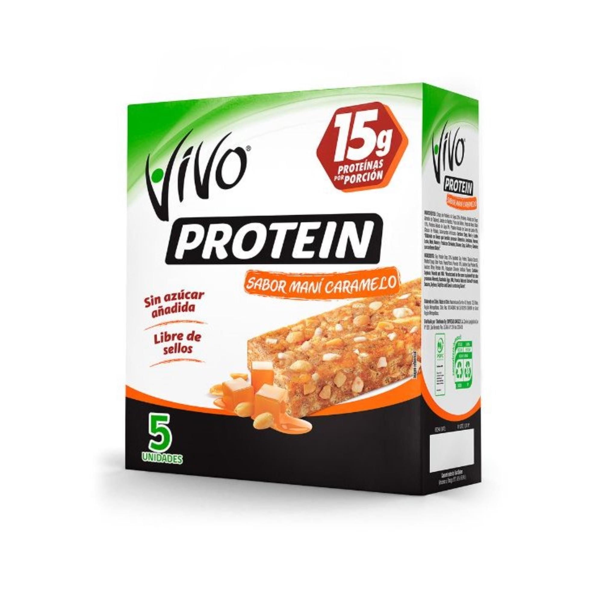 Barra De Proteína Maní Caramelo 5 Un 40 g Vivo