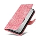 thumbnail image 5 of Funda tipo cartera FOXDOCK para iPhone 16 Pro , diseño girasol en relieve, cuero PU, cierre magnético, soporte y tarjetero, 5 of 5