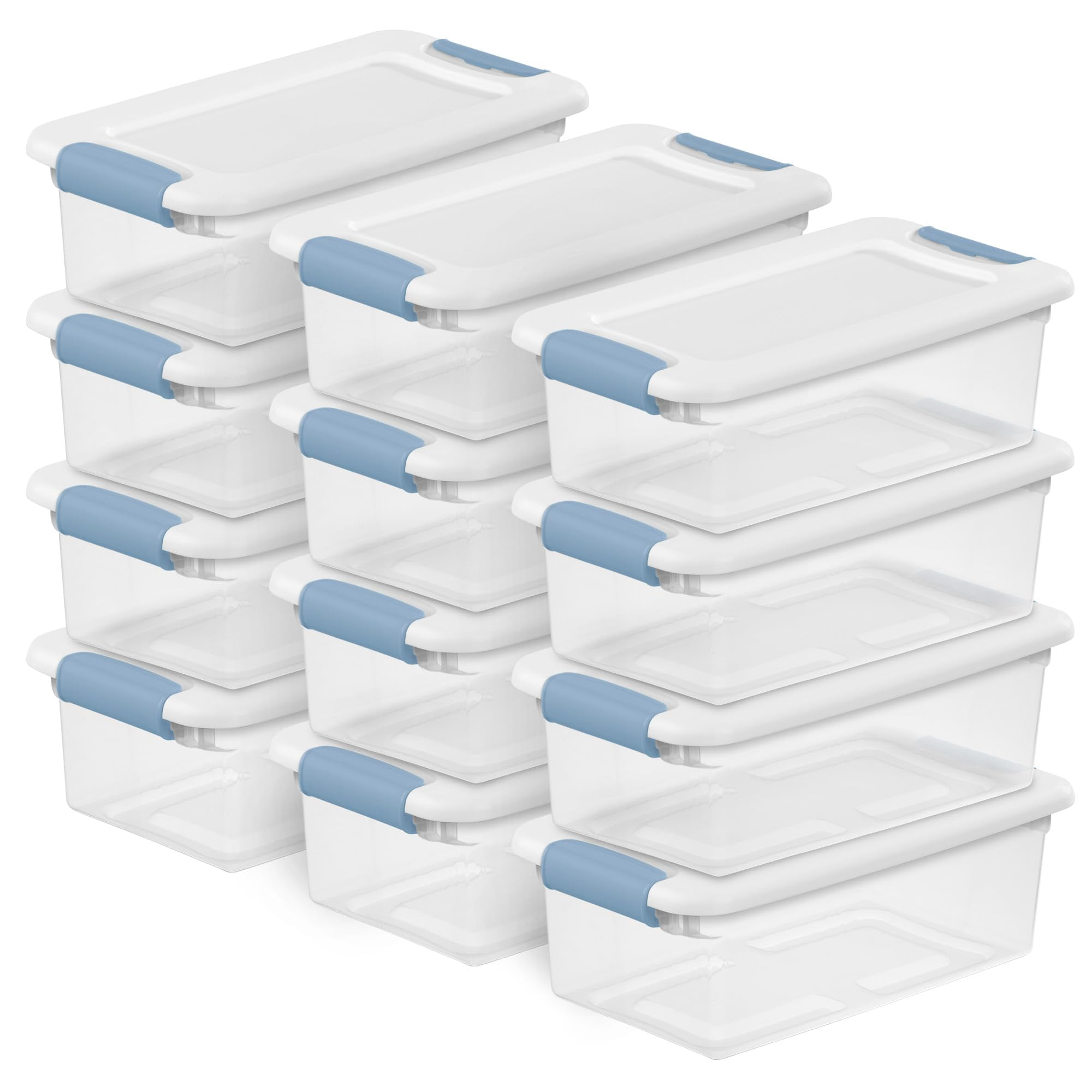 Caja De Almacenamiento Sterilite Con Cierre 6l Plástico Transparente Paquete De 12