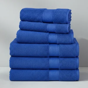 Pack 6 Toallas Chiteco 100% Algodón Baño Y Manos 400G Color Azul