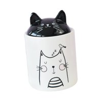 Bothyi - Tarro De Cerámica Para Almacenamiento De Gatos Con Tapa, Tarro Hermético Para Aperitivos En La Alacena, Encimera Pequeña
