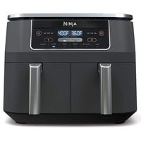 Ninja Dz201 Foodi - Freidora De Aire De 2 Cestas De 6 Cuartos En 1 Dualzone Con 2 Cestas De Freír Independientes, Combina Cocina Y Acabado Inteligente Para Asar, Asar, Deshidratar Y Más Para Comidas R