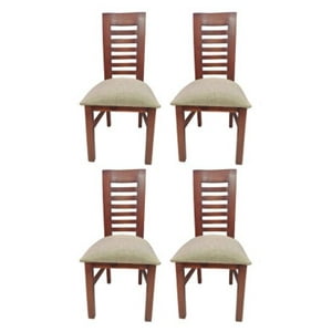 Koliat - Pack 4 Sillas Oporto Caramelo Tapiz Beige