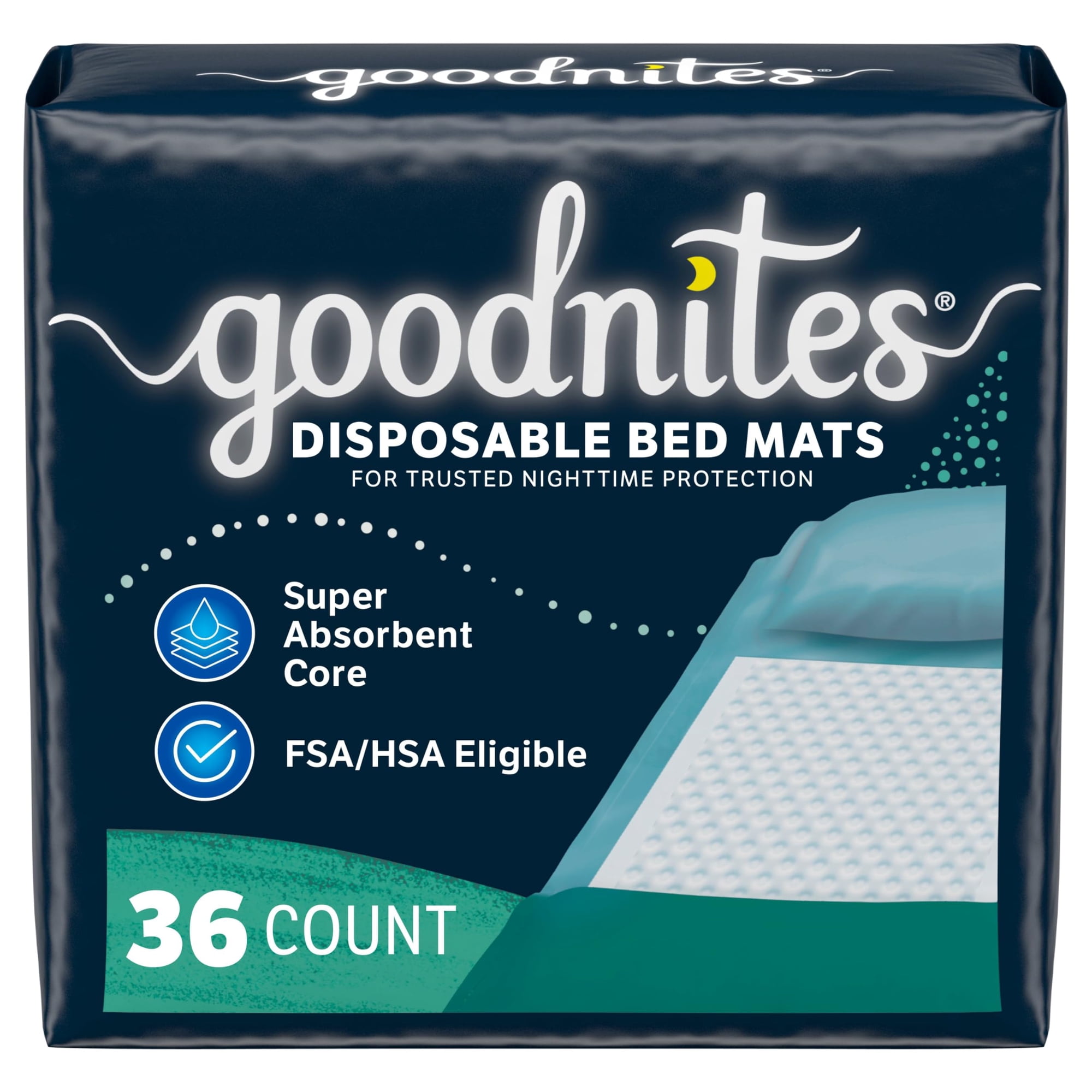 Almohadillas Desechables Goodnites Para Mojar La Cama, 70 X 85 Cm, 36 Unidades