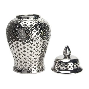 Magideal - Jarrón De Cerámica Para Jengibre Con Tapa, Jarrón De , Arreglo Floral, Jarrón De Cerámica Elegante, Tarro Decorativo Para Decoración De Escritor Largo 24Cmx24Cmx43Cm