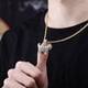 thumbnail image 5 of Collar de oro con cadena de cabra para hombre, cadena de águila, cuerda con circonita cúbica helada, chapado en oro de 14 quilates, acero inoxidable, 61 cm, regalo de cumpleaños, circonita cúbica., 5 of 6