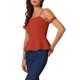 thumbnail image 4 of INSPIRE CHIC Elegante Blusa Peplum de Cuello Cuadrado con Mangas Abullonadas para Mujer para Uso Casual M Naranja Rojo, 4 of 5