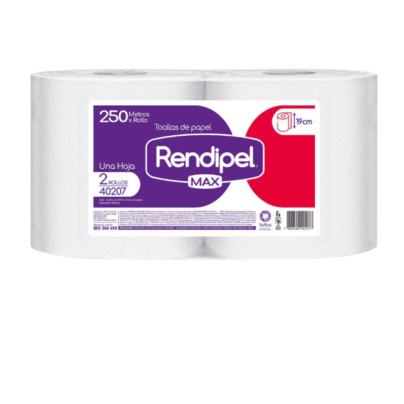 Toalla de Papel Rendipel 250 Metros 2 Unidades