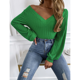 thumbnail image 5 of Sweater Mujer Manga Obispo Cuello V Canalé Crop, 5 of 5