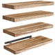 thumbnail image 1 of Estantes flotantes AMADA HOMEFURNISHING de madera de paulownia, juego de 4, 1 of 7