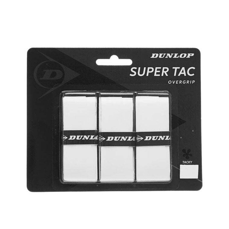 Overgrip Dunlop Super Tac Blanco X3 Tenis Padel