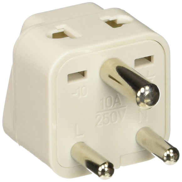 Adaptador de enchufe Ckitze BA-10-3P con conexión a tierra universal tipo D, paquete de 3