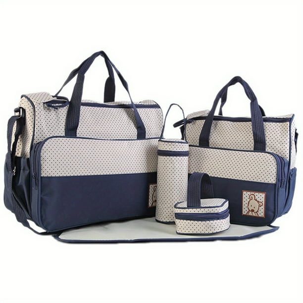 Hot-selling Fashion Oblique Span Waterproof Mommy Bag Five-piece Set Multi-functional Large-capacity Mother Bag One-shoulder Portable Mother And Baby Bag Diaper Bag