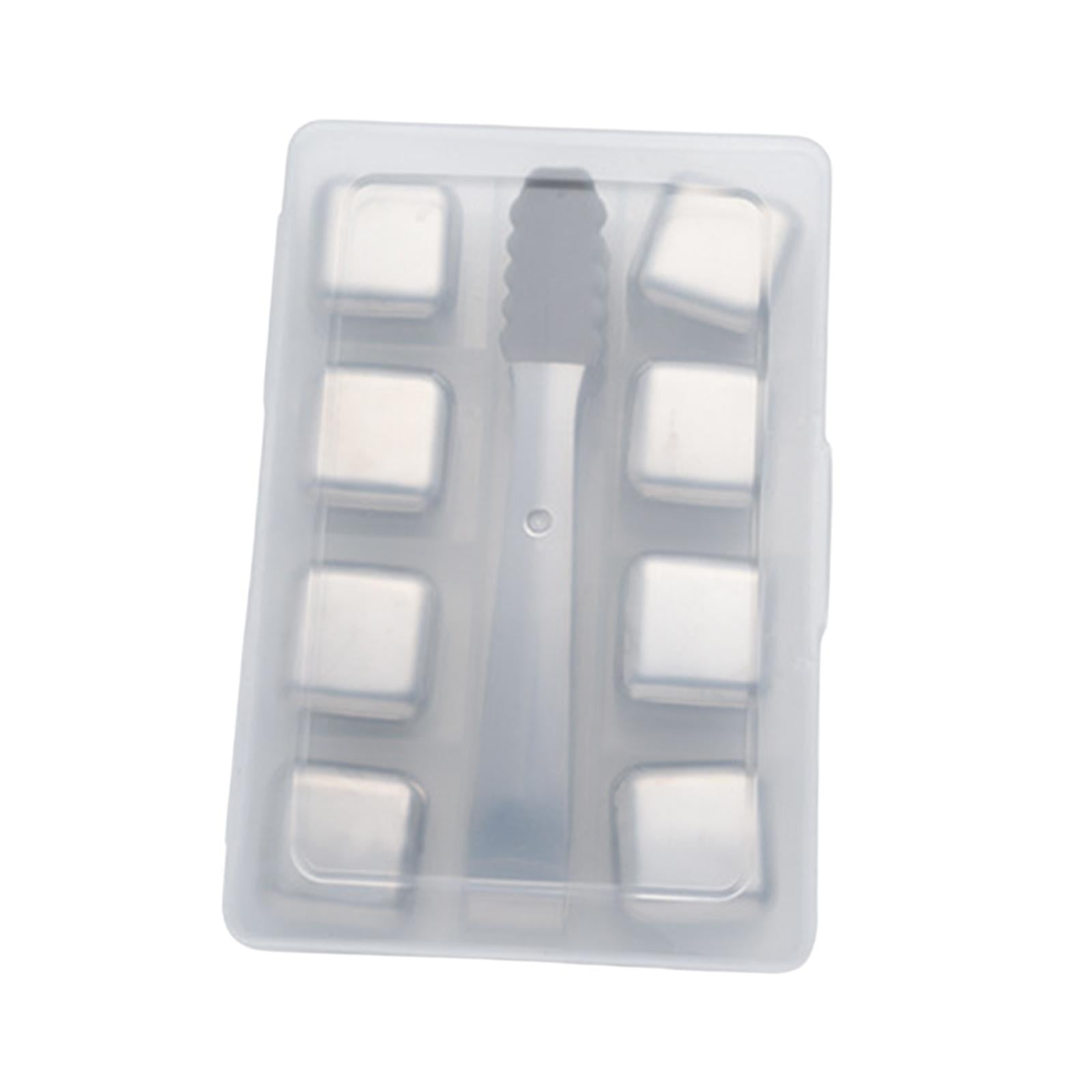 Bothyi - Cubos De Hielo De Acero Inoxidable, Cubos De Hielo De Whisky Reutilizables Para Whisky, Fiesta De Vacaciones, 8 Cubos