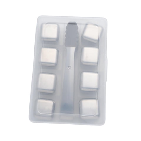 Bothyi - Cubos De Hielo De Acero Inoxidable, Cubos De Hielo De Whisky Reutilizables Para Whisky, Fiesta De Vacaciones, 8 Cubos