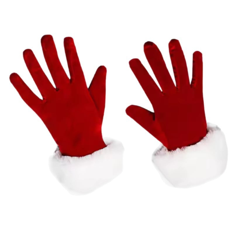 Xusx111 - 2 Pares Guantes De Santa Mujeres, Guantes Rojos Con Accesorios De Puño Peludo Blanco Para Disfraces Para Mujeres Y Niños