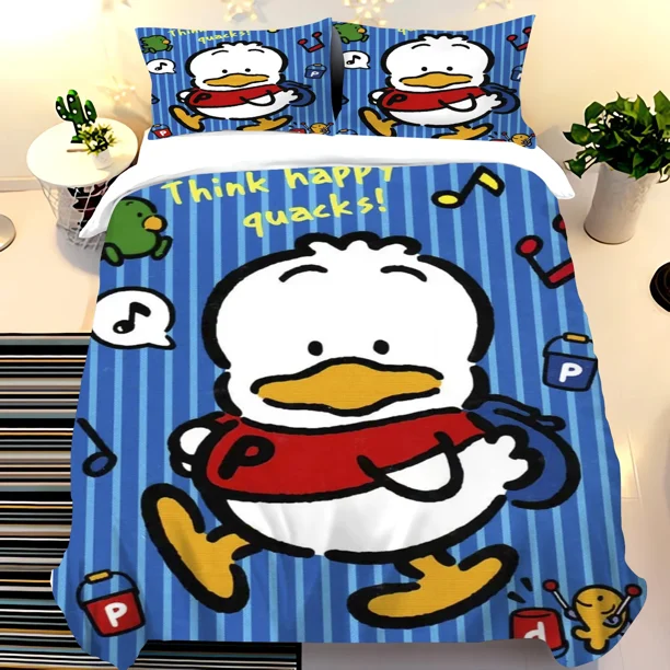 Duck Quilt Cover Pekkle Cartoon Duvet Skin-Friendly And Breathable Cute Printed Comforter Warm Bedding Sanrio Bed Sheets