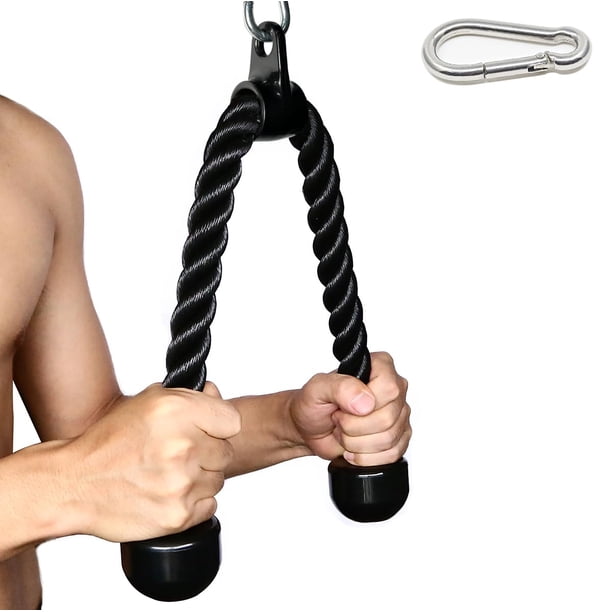 Trícep Rope Con Extremos De Goma De Nailon Con Revestimiento Pesado