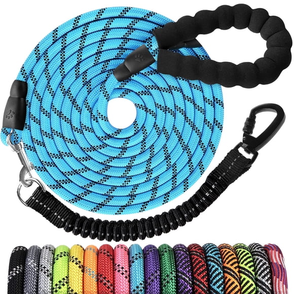 Correa para perro Jenico, cuerda larga de 3 m, resistente, con color azul reflectante