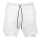 thumbnail image 3 of Pantalones Cortos Para Correr 2 En 1 Para Hombres Pantalones Cortos De Capa Base Incorporados Bolsillo Blanco L, 3 of 5