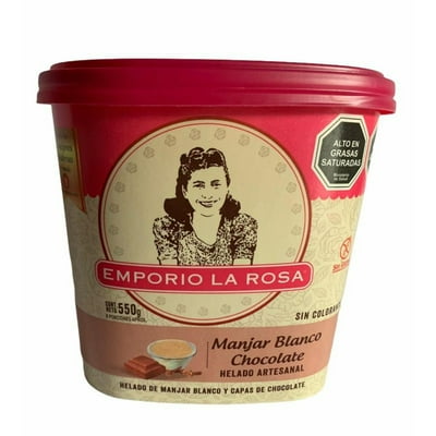 Helado Manjar Blanco Chocolate Pote 550 Gr Emporio La Rosa