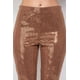 thumbnail image 5 of Saronite Pantalones de Tiro Medio, Entallados y Acampanados con Lentejuelas, con Cintura Elástica Metalizada, Largos, Color Moca (para Mujer), 5 of 5