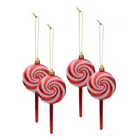 Magideal - 4X Adorno De De Navidad, Adorno Colgante Para De Navidad, Divertido Colgante De Navidad, Adornos De Dulces Para Dormitorio, Suministros Rojo L