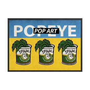 Creango - Cuadro Poster Enmarcado Popeye Espinaca Decorativo