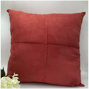 Wyj Hogar - Pack De 02 Fundas De Cojín De Semicuero Sintético 50X50 Cm Burdeo