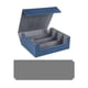 thumbnail image 1 of Caja De Almacenamiento Para Baraja De Cartas Coleccionables, Organizador De Juguetes De Tarjetas De Recolección Resistente De Cuero PU, Azul Y Gris, 1 of 2