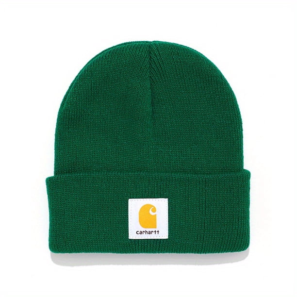 Classic Label Patch Beanie Unisex Candy Color Knit Hat Elastic Lightweight Couple Skull Cap For Women & Men